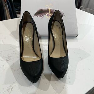 Jessica Simpson Parisah Black Snakeskin stiletto platform pumps Size 7. Not worn
